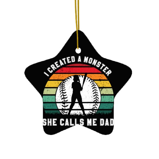 Calls Me Softball Dad Funny Daddy Father's Day Ceramic Ornaments