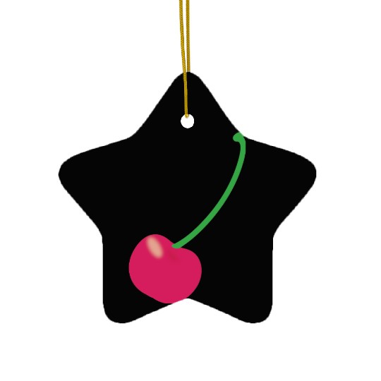 One cherry Ceramic Ornaments