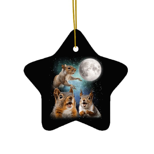 Funny Squirrel Moon Space! Nerd, Geed, Science Ceramic Ornaments