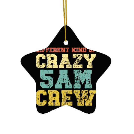 Workout Squad 5 AM Crew Funny Gym Saying Retro Ceramic Ornaments