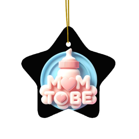 Cute Mom To Be Baby Announcement Design Ceramic Ornaments