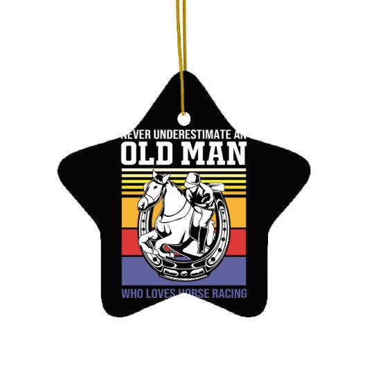 Equestrian Horse An Old Man Who Loves Horse Racing Ceramic Ornaments