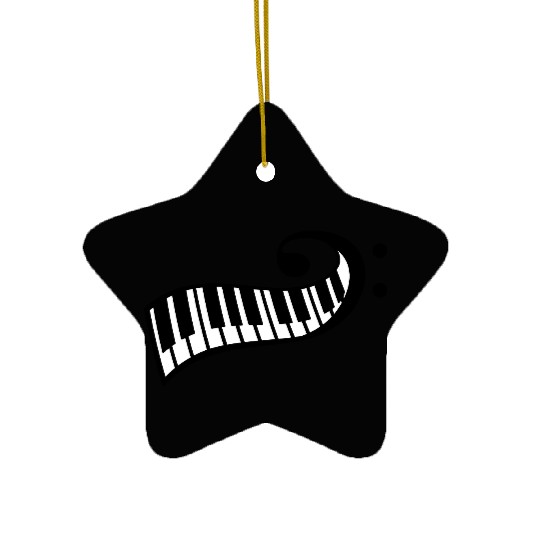 Keyboard Music Bass Note Piano Keys Party Design Ceramic Ornaments