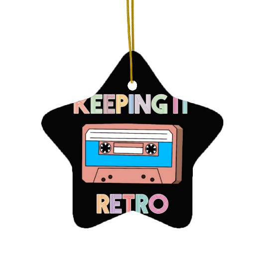 KEEPING IT RETRO - 90's RETRO CASSETTE TAPE DESIGN Ceramic Ornaments