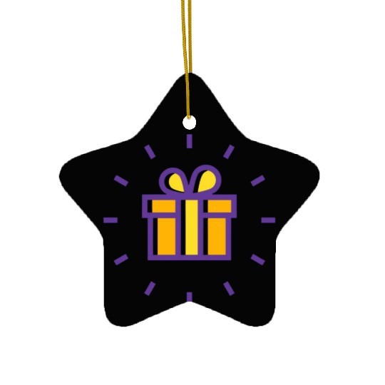 AA line icon of a gift box typically features a si Ceramic Ornaments