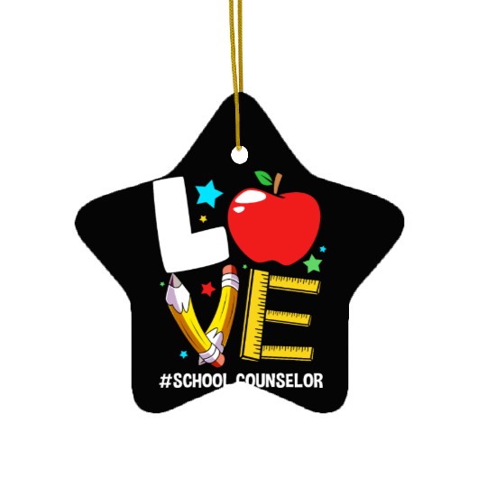 Funny Back To School Love School Counselor Ceramic Ornaments