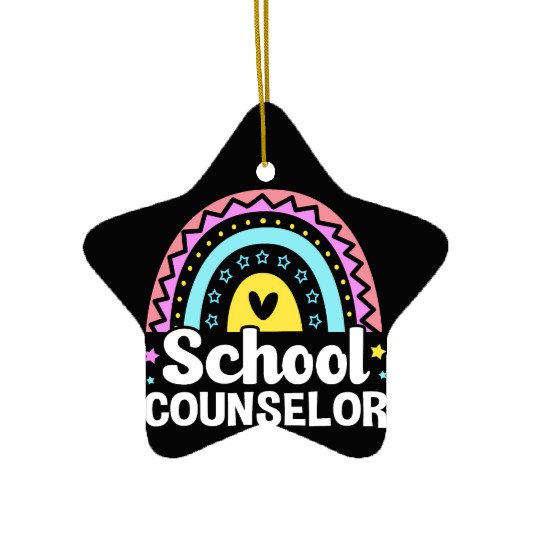 Cute Rainbow Counseling Awareness School Counselor Ceramic Ornaments