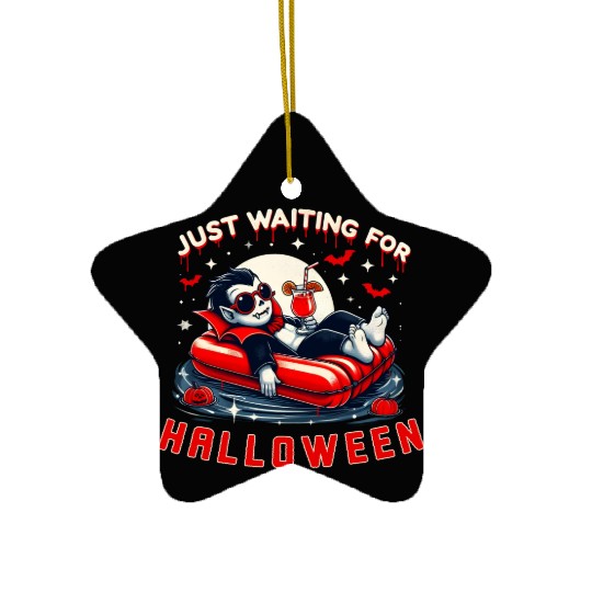 Just Waiting For Halloween Relax Summer Vampire Ceramic Ornaments