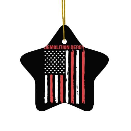 4th Of July US Flag Demolition Derby Demo Derby Ceramic Ornaments