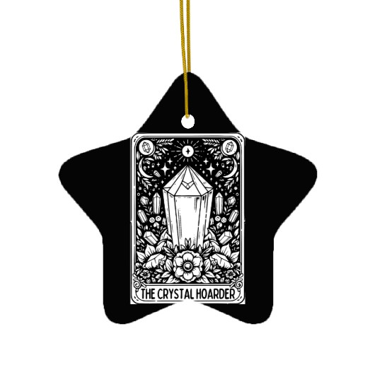 Crystal Hoarder Tarot Card Ceramic Ornaments