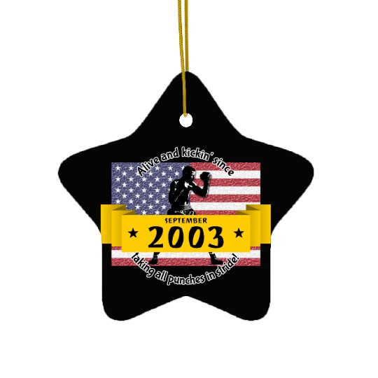 21st birthday Alive and kickin since 09/2003 Ceramic Ornaments