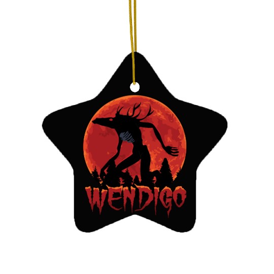 Cryptid Monsters Folk Wendigo Cryptid Creepy Ceramic Ornaments