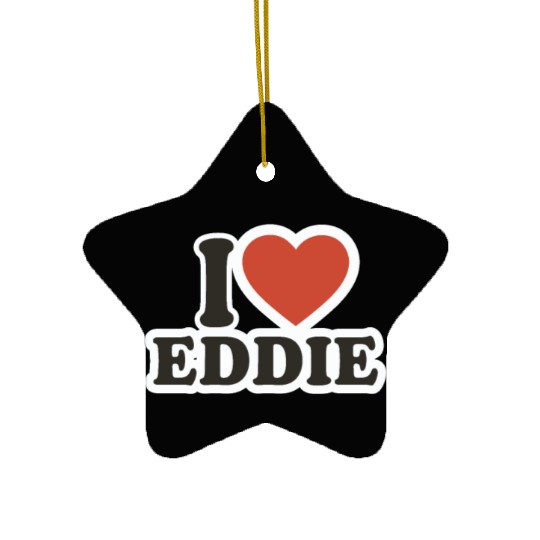 I LOVE Ceramic Ornaments Boyfriend gift idea I LOVE Eddie