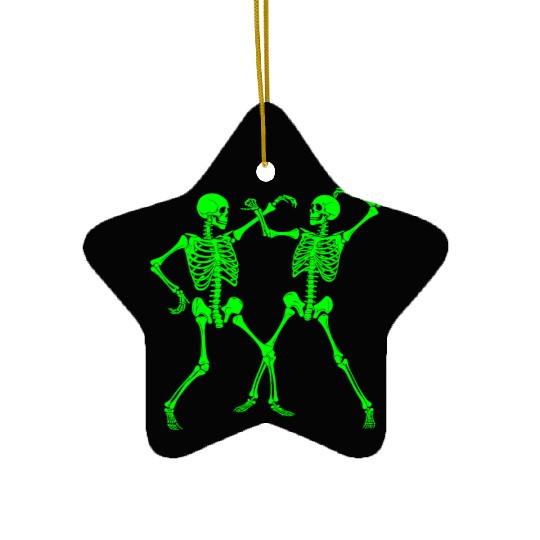 Dancing Skeletons Dance Challenge Halloween Ceramic Ornaments