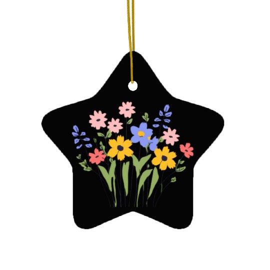 Women Wildflower Summer Flowers Blooming Ceramic Ornaments