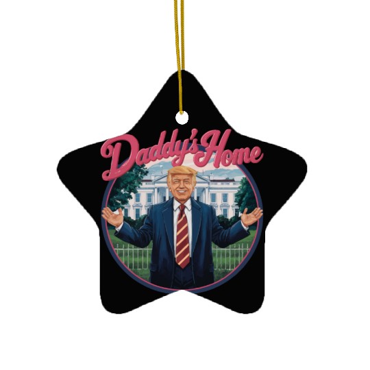 Trump Daddys Home White House 2024 Ceramic Ornaments