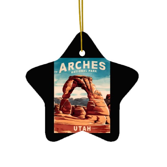 Vintage Travel Arches National Park Utah Landscape Ceramic Ornaments