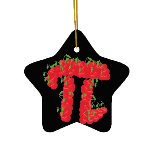 Cherry Pi Day Funny Pie Cherries 3.14 Science Ceramic Ornaments