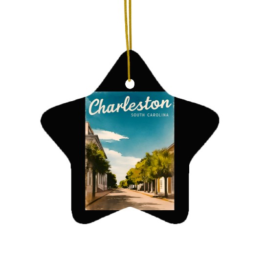Vintage Travel Charleston South Carolina Retro Ceramic Ornaments
