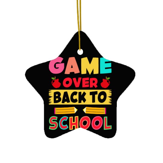 Game Over Back To School Funny Student Gamer Ceramic Ornaments