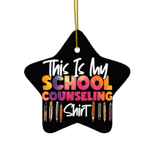 School Counselor Watercolor This Ceramic Ornaments