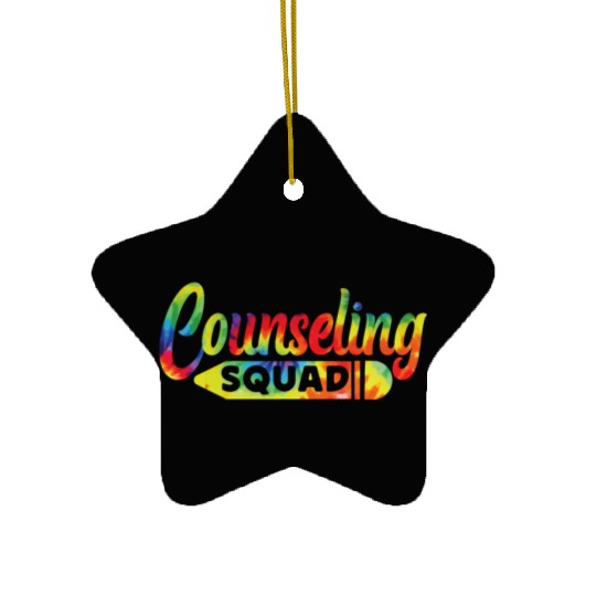 School Counselor Tie Dye Ceramic Ornaments