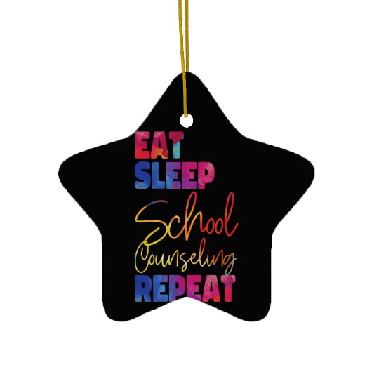 School Counselor Watercolor Eat Ceramic Ornaments