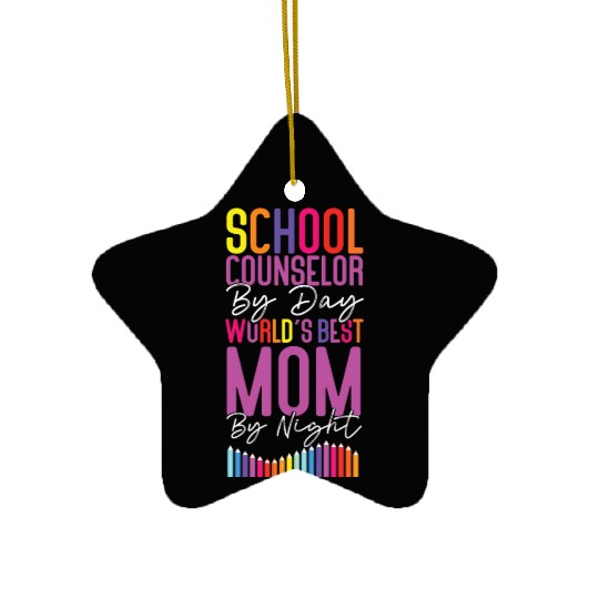 School Counselor Mom School Ceramic Ornaments