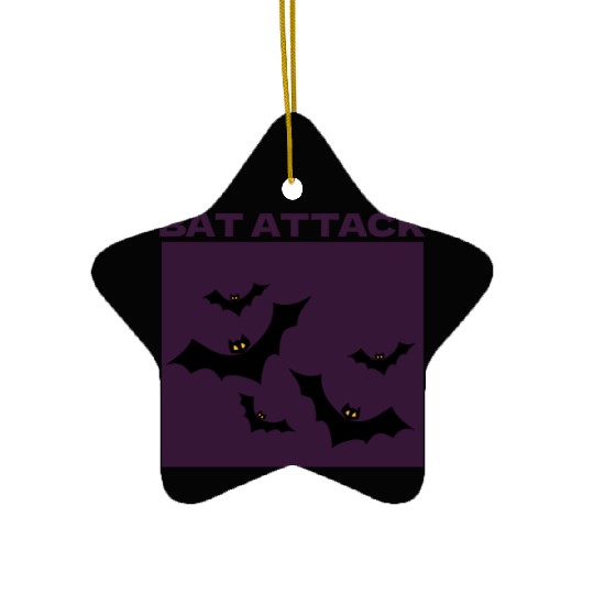 Bat Attack Spooky Halloween Ceramic Ornaments