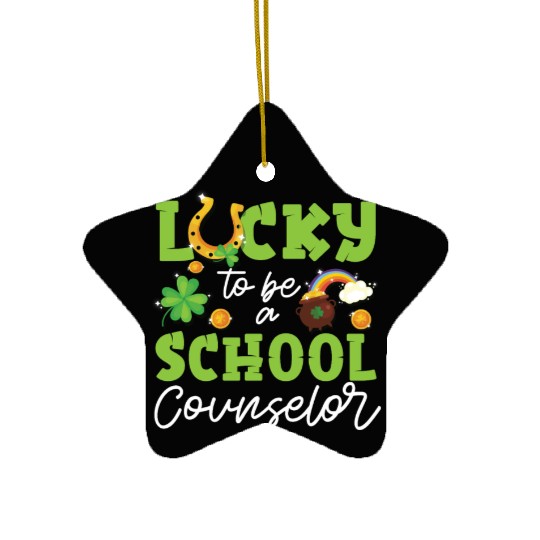 School Counselor St Patricks Day Ceramic Ornaments