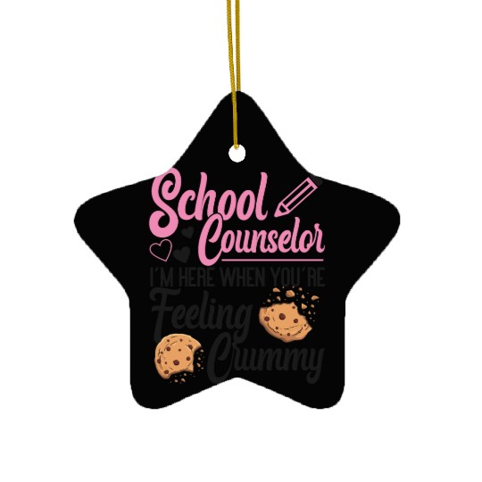 School Counselor Pun Cookie School Ceramic Ornaments
