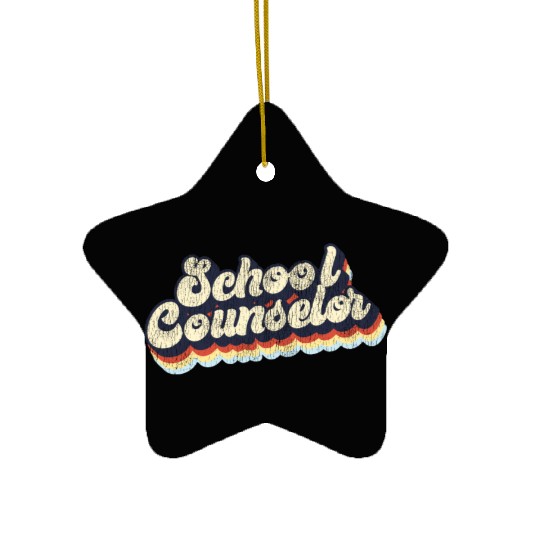 School Counselor Retro Vintage Ceramic Ornaments