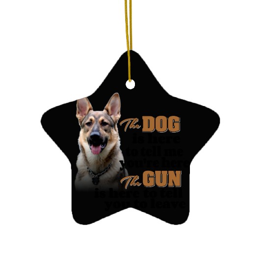 German Shepherd Gun Owner Ceramic Ornaments