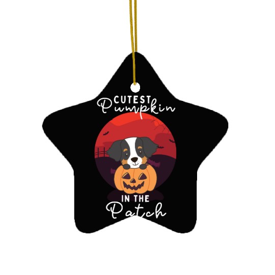 Bernese Mountain Dog Cutest Pumpkin In The Patch Ceramic Ornaments