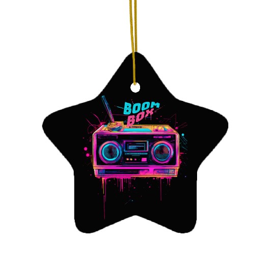 boombox 80s music Ceramic Ornaments