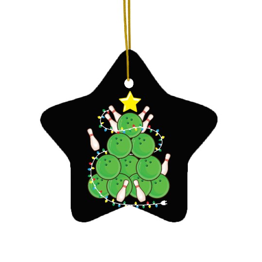 Funny Bowling Christmas Tree Lights Xmas Sport Ceramic Ornaments