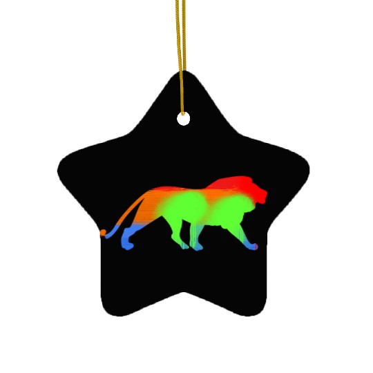 Liger Colorful Body Tiger Lion Hybrid Cross Funny Ceramic Ornaments