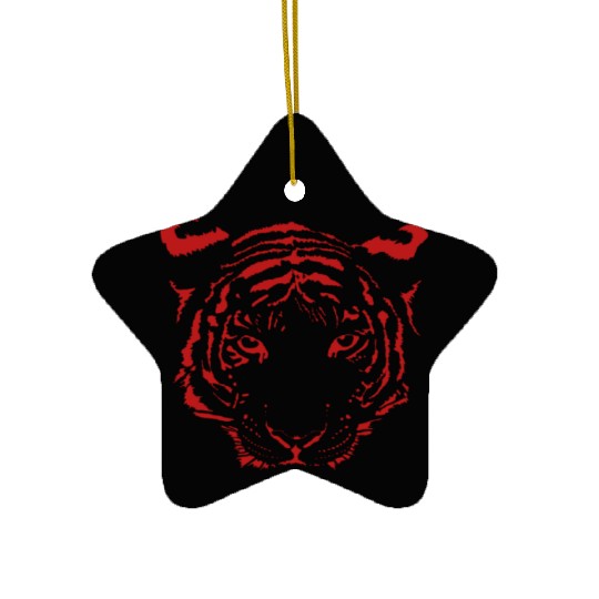 Liger Red Head Tiger Lion Hybrid Cross Funny Liger Ceramic Ornaments