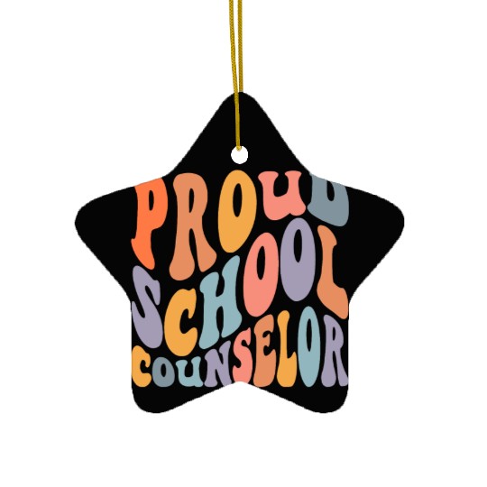 School Counselor Proud School Ceramic Ornaments