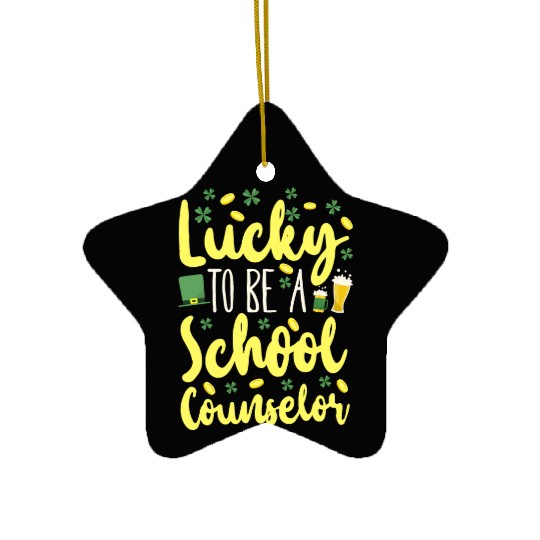 School Counselor St Patricks Day Ceramic Ornaments