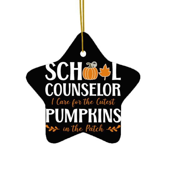 School Counselor Pumpkin Fall Ceramic Ornaments