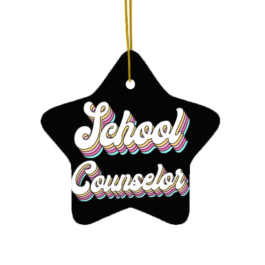 School Counselor Retro 80s 90s Ceramic Ornaments