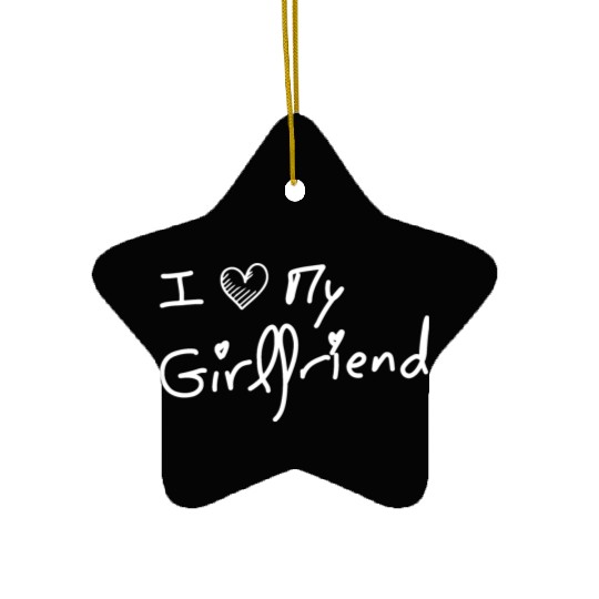 I Love My Girlfriend - Black Ceramic Ornaments