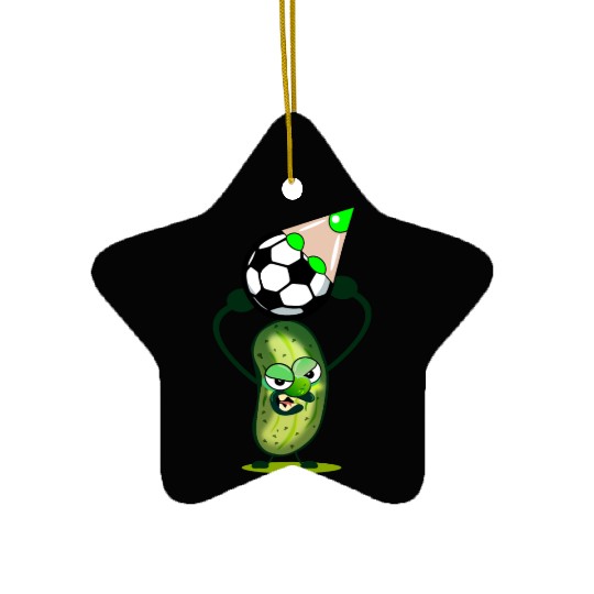 CUCUMBER PICKLE - SOCCER PLAYER Ceramic Ornaments