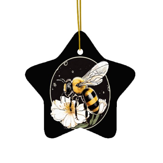 Bumble Bee on a Flower in a Bubble Ceramic Ornaments