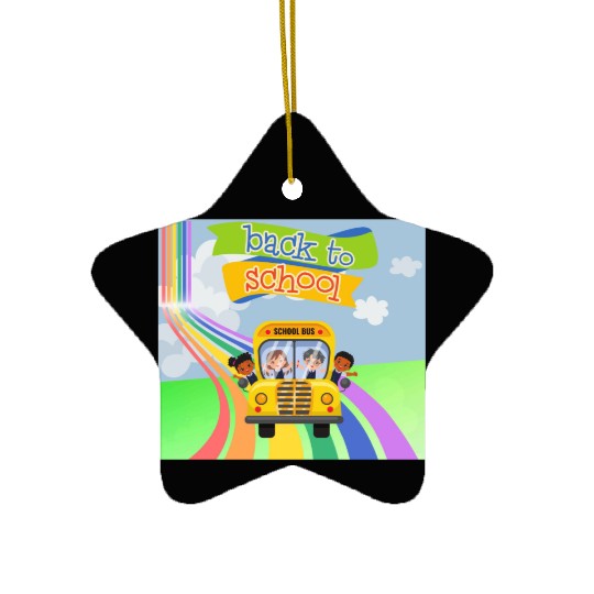 kides back to school Ceramic Ornaments 2024