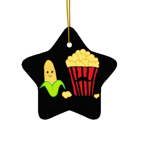 Baby Corn and Popcorn Happy Father’s Day Ceramic Ornaments