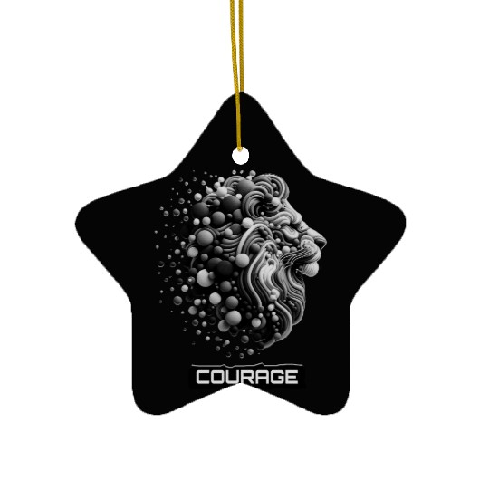 Courageous King: Lion Head Ceramic Ornaments