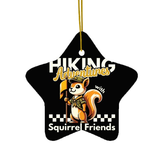 Hiking Adventures with Squirrel Friends Funny Team Ceramic Ornaments