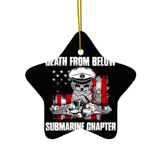 Death From Below Submarine Chapter Patriotic Ceramic Ornaments